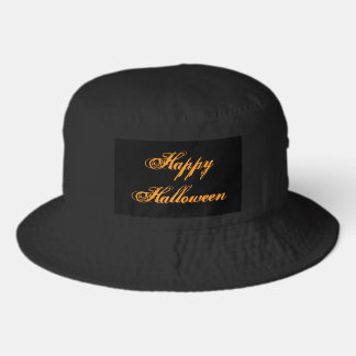 Happy Halloween Handwriting Bucket Hat (Black)