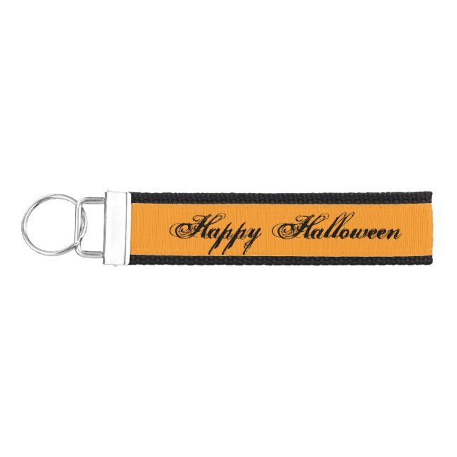 Happy Halloween Handwriting Keychain (Orange) (Keys on Left)