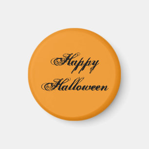 Happy Halloween Handwriting Magnet (Orange & Black