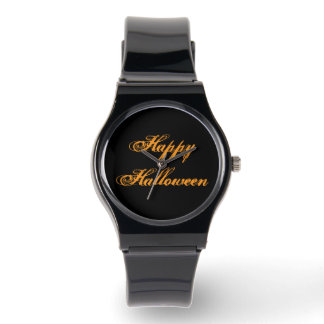 Happy Halloween Handwriting Watch (Black & Orange)
