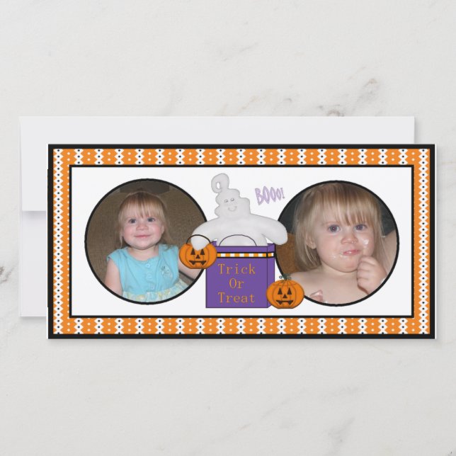 Happy Halloween Happy Ghost Photo Cards (Front)