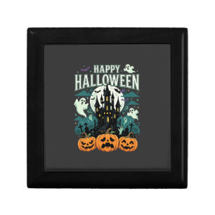 Happy Halloween Haunted Castle Ghosts and Pumpkins Gift Box