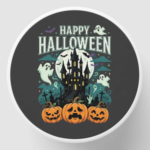 Happy Halloween Haunted Castle Ghosts and Pumpkins Mini Candle Favors