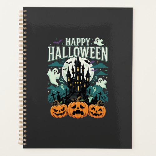 Happy Halloween Haunted Castle Ghosts and Pumpkins Planner