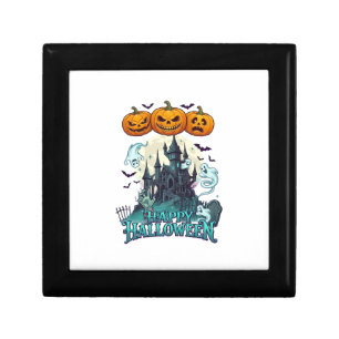 Happy Halloween Haunted Castle Pumpkins Ghosts_1 Gift Box