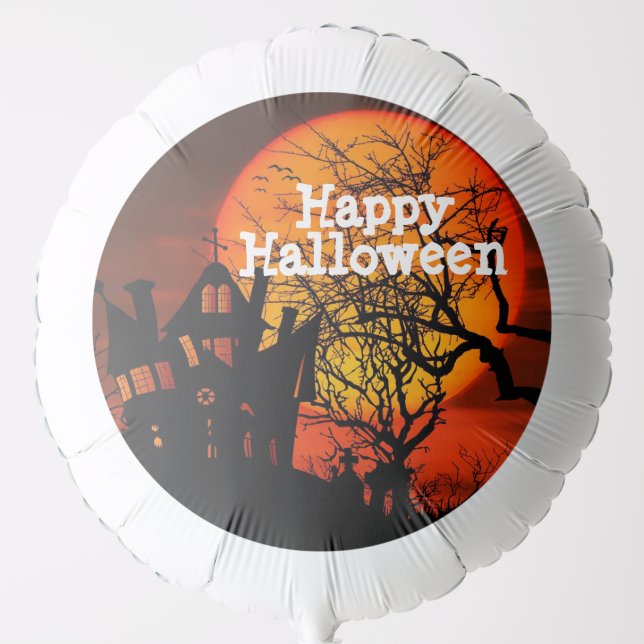 Happy Halloween Haunted House  Balloon (Front)