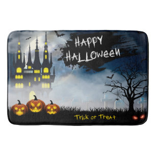 Happy Halloween Haunted House Bath Mat