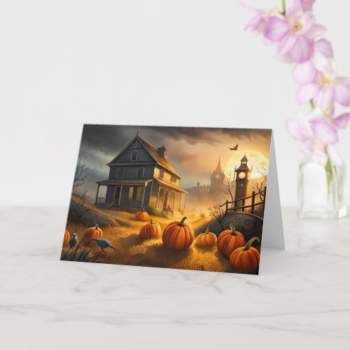 Happy Halloween  Haunted House Card