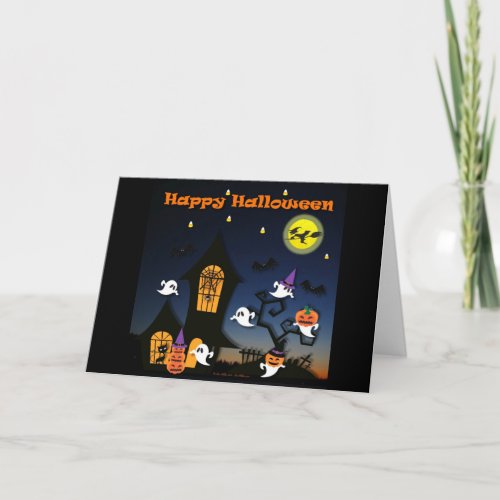 Happy Halloween Haunted House Card