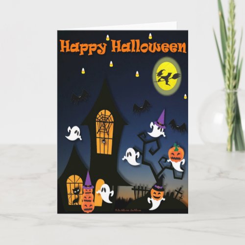 Happy Halloween Haunted House Card