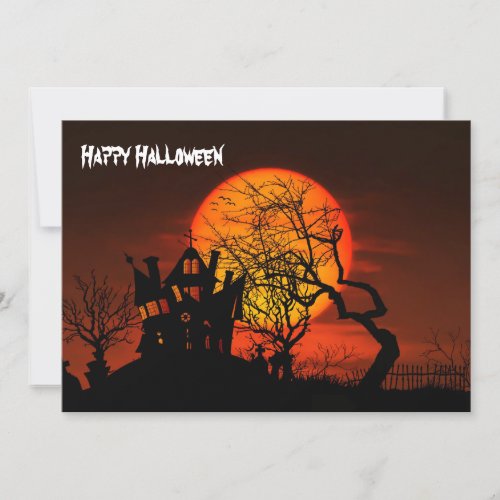 Happy Halloween Haunted House Card
