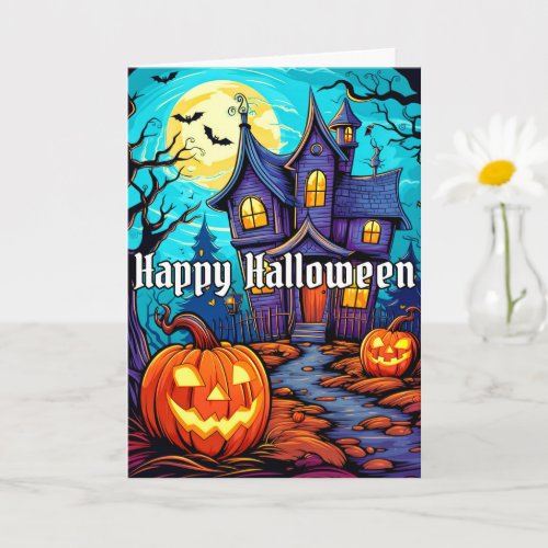 Happy Halloween _ Haunted House Card