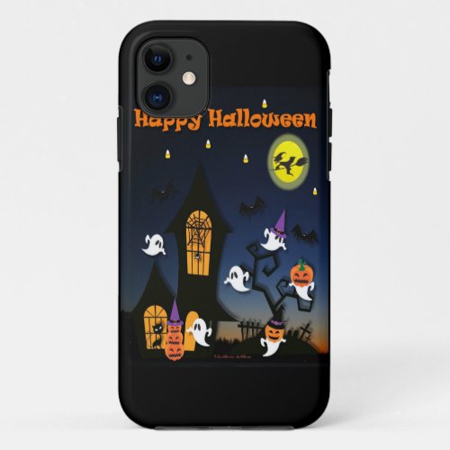 Happy Halloween Haunted House iPhone 11 Case