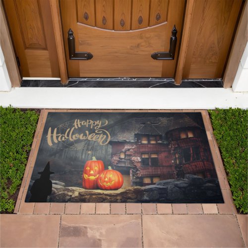 Happy Halloween Haunted House  Doormat