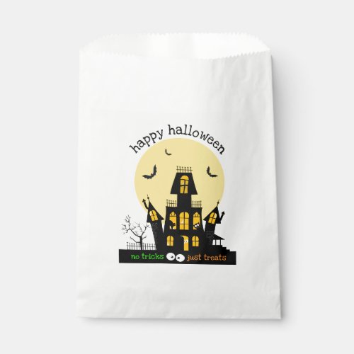 Happy Halloween Haunted House Flying Bats Favor Bag