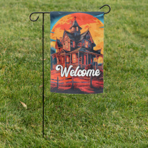 Happy Halloween   Haunted House Garden Flag