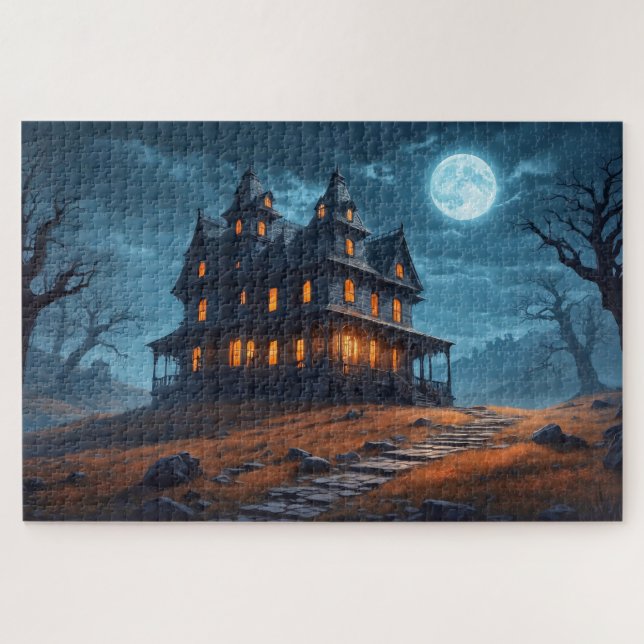 Happy Halloween | Haunted House Jigsaw Puzzle (Horizontal)