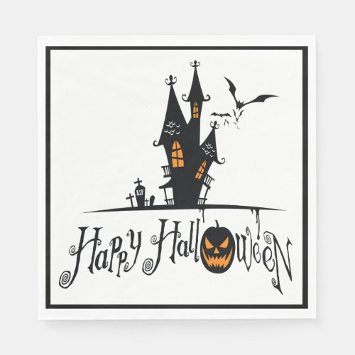 Happy Halloween Haunted House Napkins