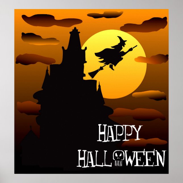Happy Halloween Haunted House Poster 2 (Front)