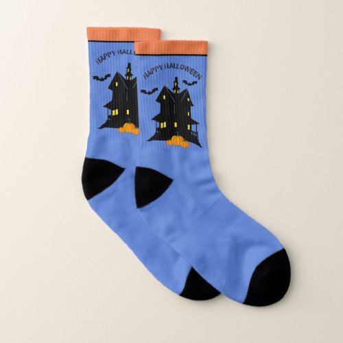 Happy Halloween Haunted House Socks