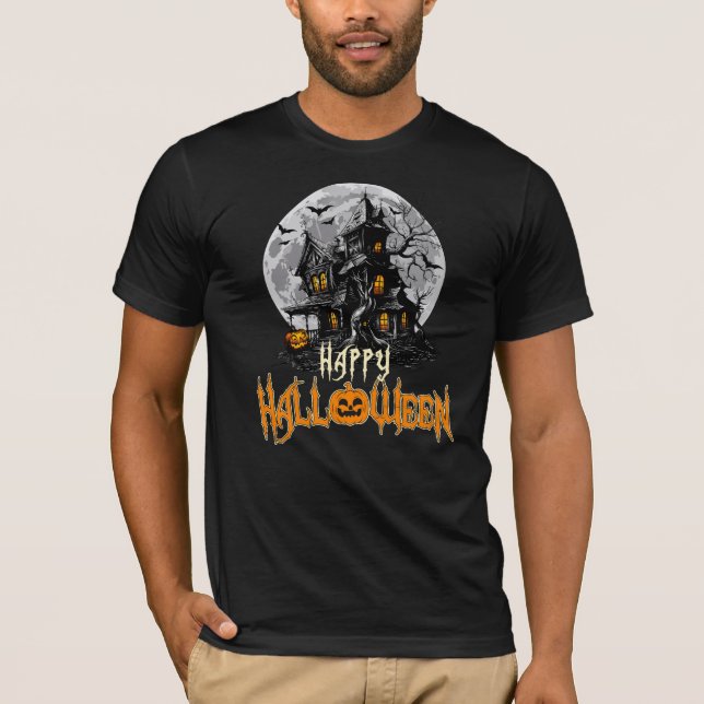 Happy Halloween Haunted House T-Shirt (Front)