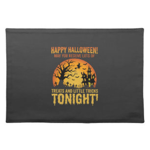 Happy Halloween Haunted House Trick or Treat Cloth Placemat