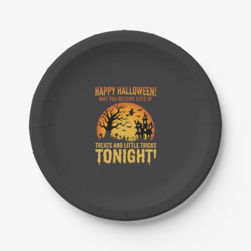 Happy Halloween Haunted House Trick or Treat Paper Plates