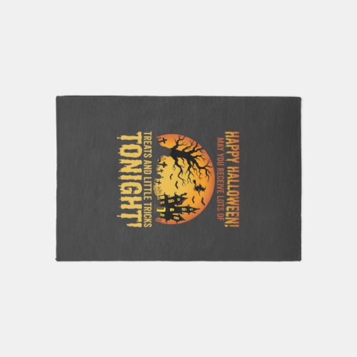 Happy Halloween Haunted House Trick or Treat Rug