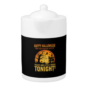Happy Halloween Haunted House Trick or Treat Teapot