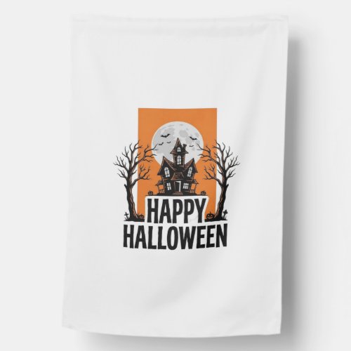 Happy Halloween Haunted House Vintage Graphic_1 Flag