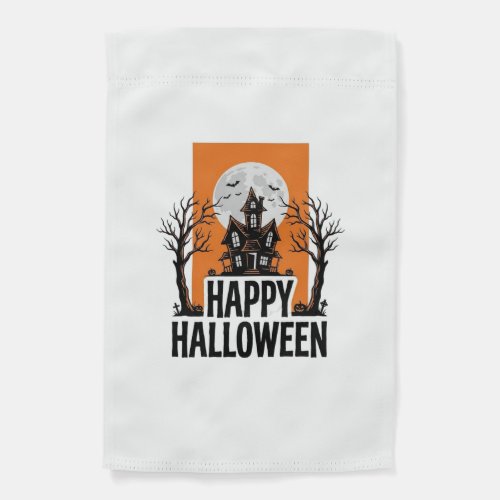 Happy Halloween Haunted House Vintage Graphic_1 Garden Flag
