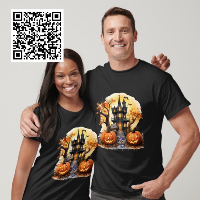 Happy Halloween Haunted House Yorkie Witch T-Shirt (Creator Uploaded)