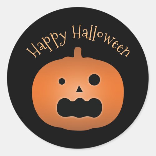 Happy Halloween Haunted Jack O Lantern Pumpkin Classic Round Sticker