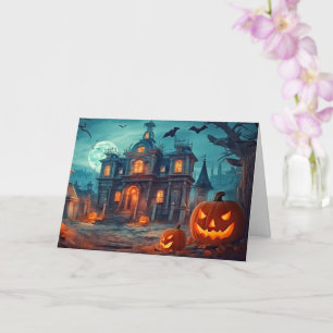Happy Halloween   Haunted Manor Card