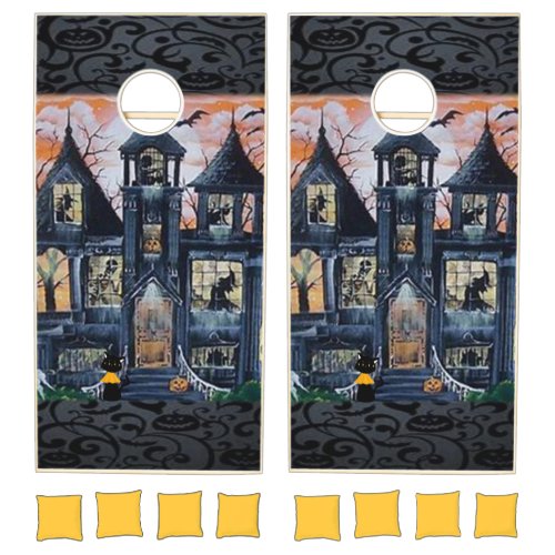 Happy Halloween Haunted Mansion Cornhole Set