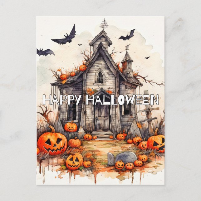 Happy Halloween | Haunted Mansion Postcard (Front)