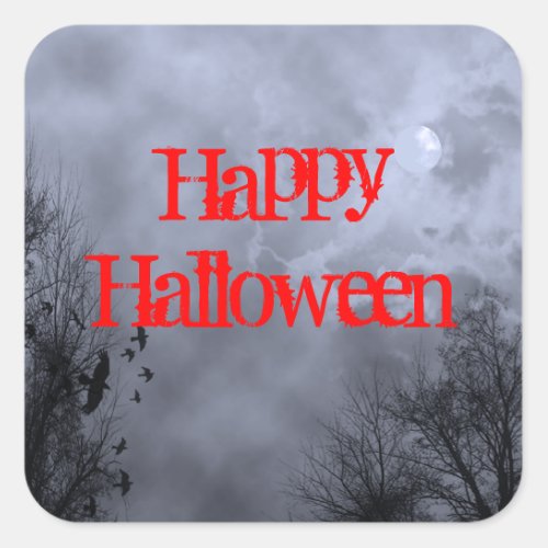 Happy Halloween Haunted Moon Sticker