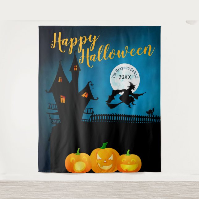 Happy Halloween Haunted Scene | Party Backdrop (Front)