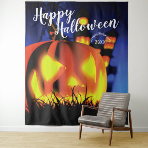 Happy Halloween Haunted Scene   Party Backdrop