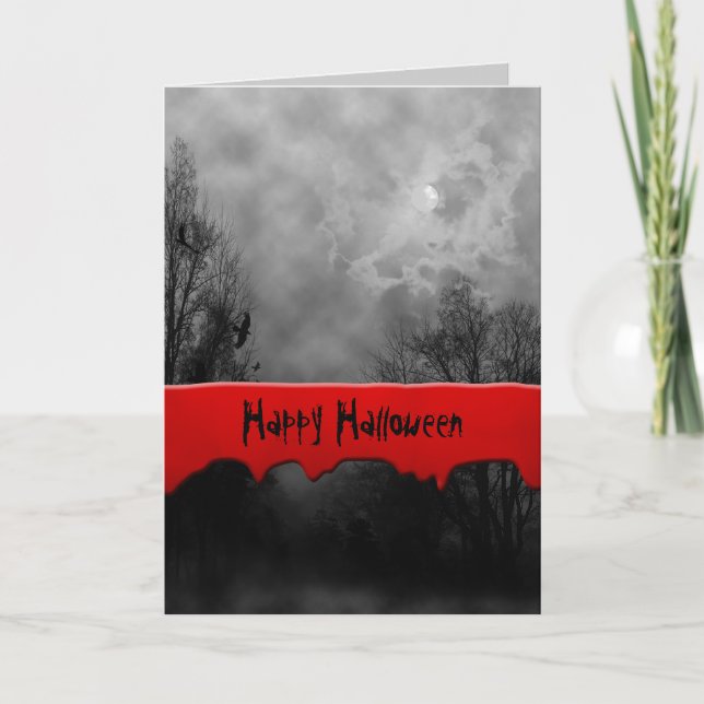 Happy Halloween Haunted Sky Custom Card (Front)