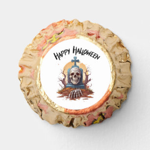 Happy Halloween Head Stone And Skeleton Reese's Peanut Butter Cups