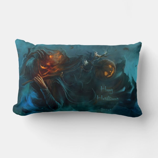 Happy Halloween Headless Jack Lumbar Pillow (Front)