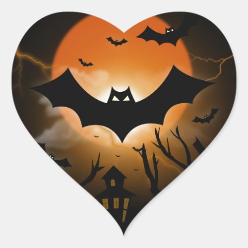 Happy Halloween Heart Sticker