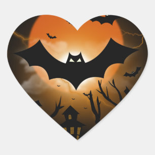 Happy Halloween Heart Sticker
