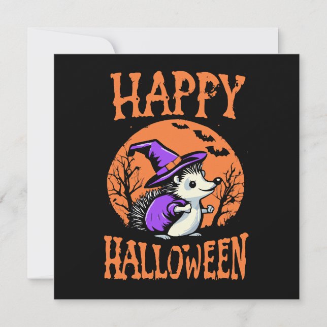 Happy Halloween Hedgehog Witch (Front)