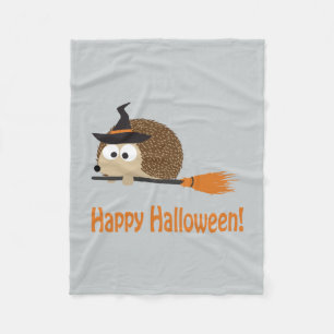 Happy Halloween! Hedgehog Witch Fleece Blanket