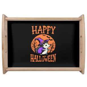 Happy Halloween Hedgehog Witch Serving Tray