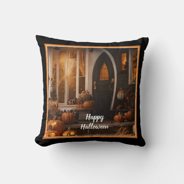 Happy Halloween Home Collection Throw Pillow (Front)