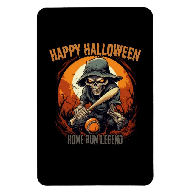 Happy Halloween, Home run, baseball Magnet (Vertical)