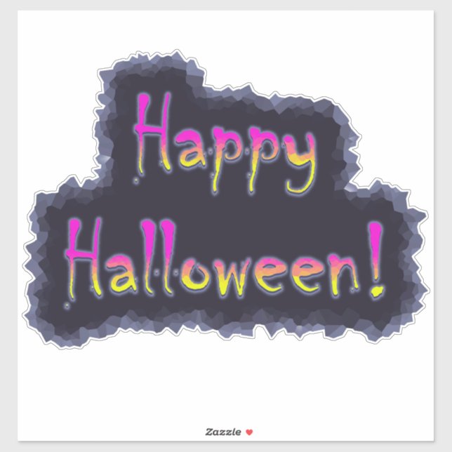 Happy Halloween Hot Pink & Yellow Sticker (Sheet)